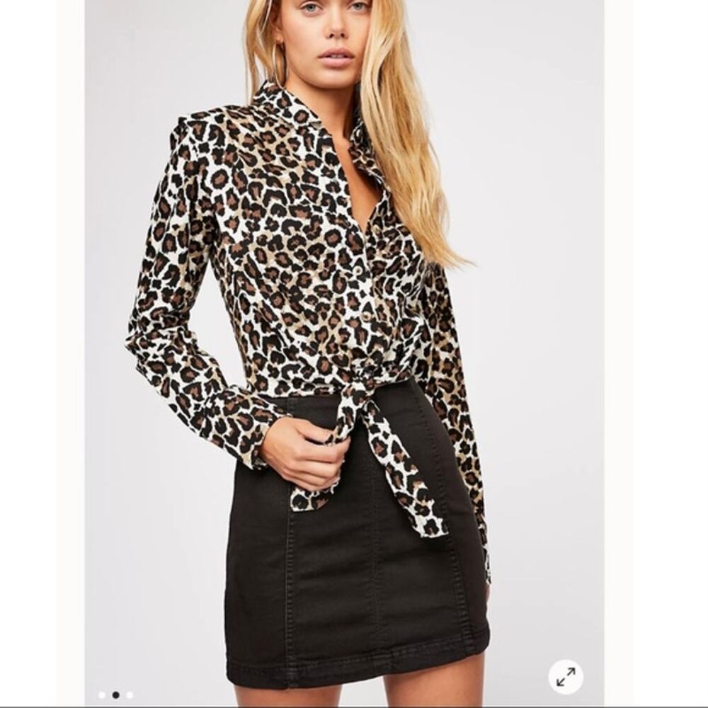 Free People Denim Modern Fem High Rise Mini Skirt